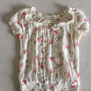 Gilly Hicks Medium sheer top with pink flowers